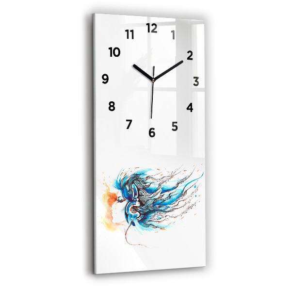 Modern vertical wall clock Illustration of a handset