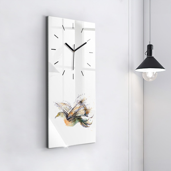 Modern vertical wall clock The bird and the book