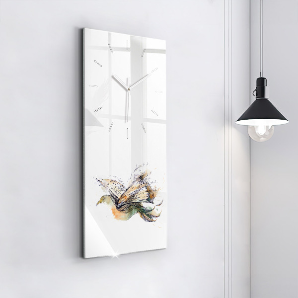 Modern vertical wall clock The bird and the book