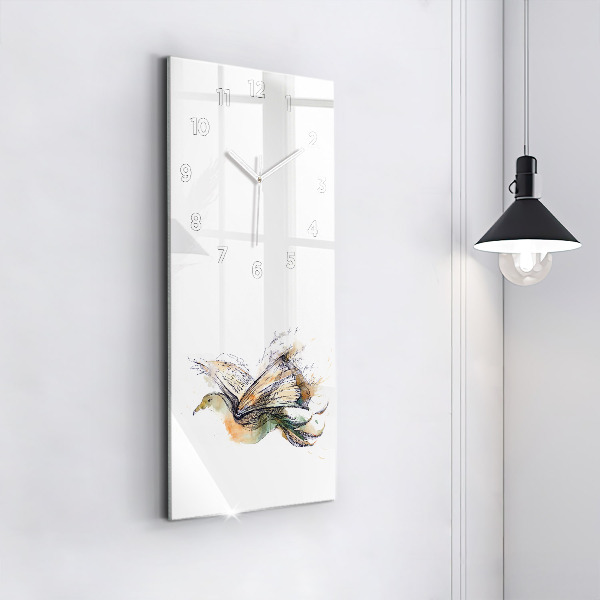 Modern vertical wall clock The bird and the book