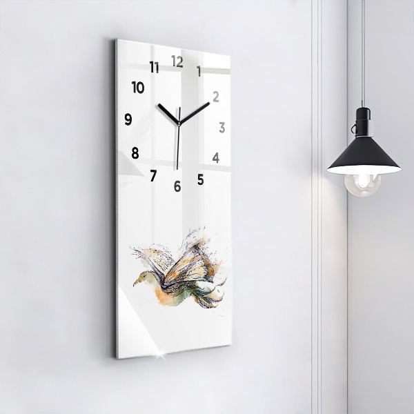 Modern vertical wall clock The bird and the book