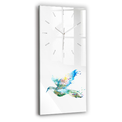Modern vertical wall clock Abstraction of bird and spring