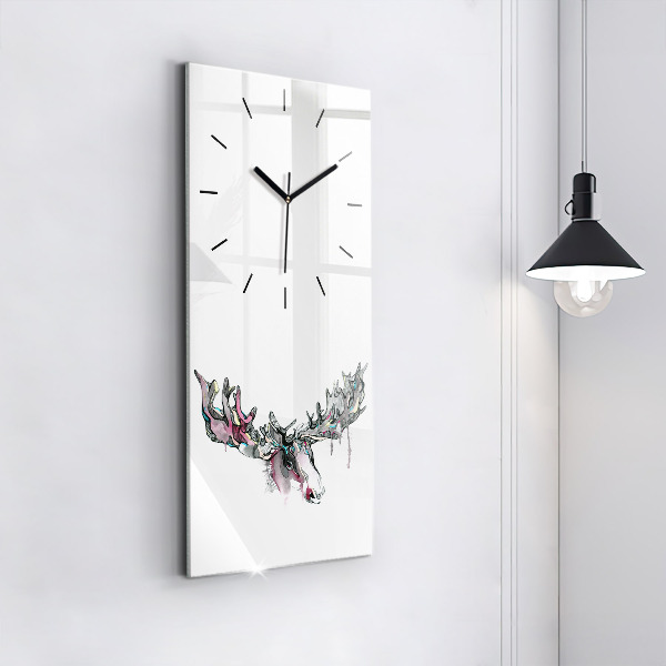 Modern vertical wall clock Moose abstract
