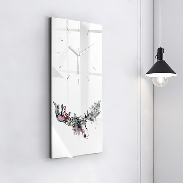 Modern vertical wall clock Moose abstract