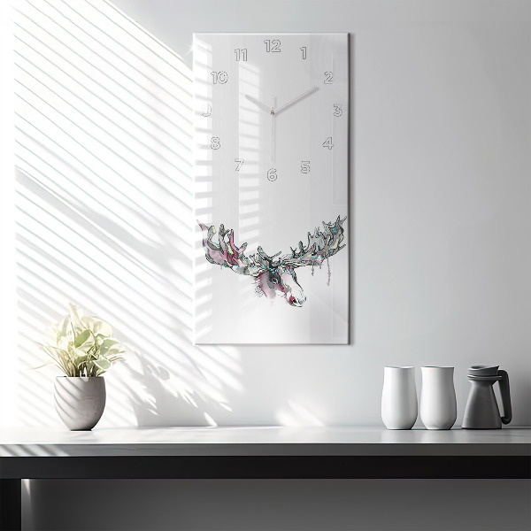 Modern vertical wall clock Moose abstract