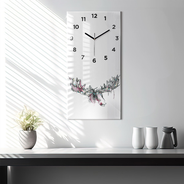 Modern vertical wall clock Moose abstract