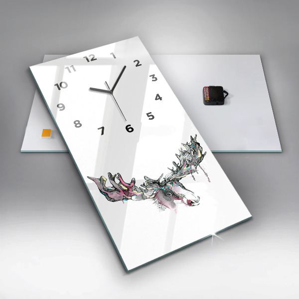 Modern vertical wall clock Moose abstract