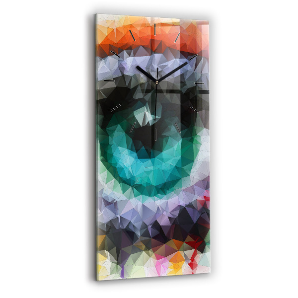 Modern vertical wall clock Colorful human eye