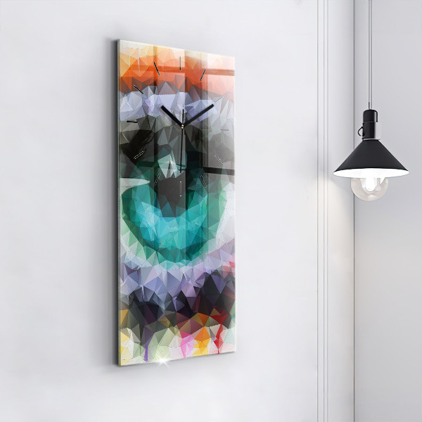 Modern vertical wall clock Colorful human eye