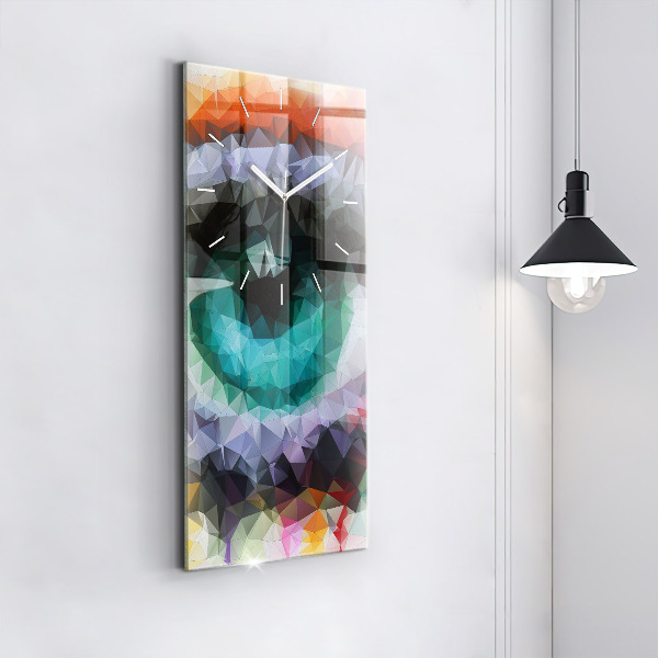 Modern vertical wall clock Colorful human eye