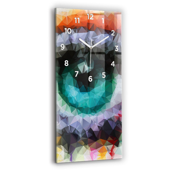 Modern vertical wall clock Colorful human eye