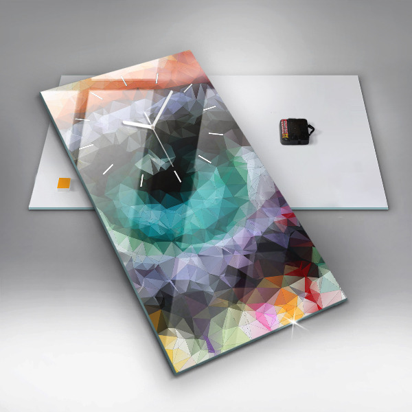 Modern vertical wall clock Colorful human eye