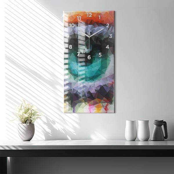 Modern vertical wall clock Colorful human eye