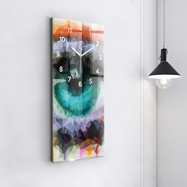 Modern vertical wall clock Colorful human eye