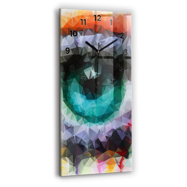 Modern vertical wall clock Colorful human eye