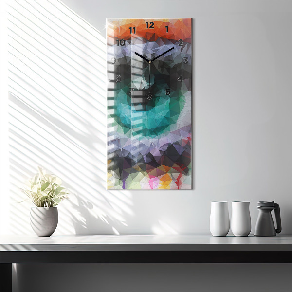 Modern vertical wall clock Colorful human eye