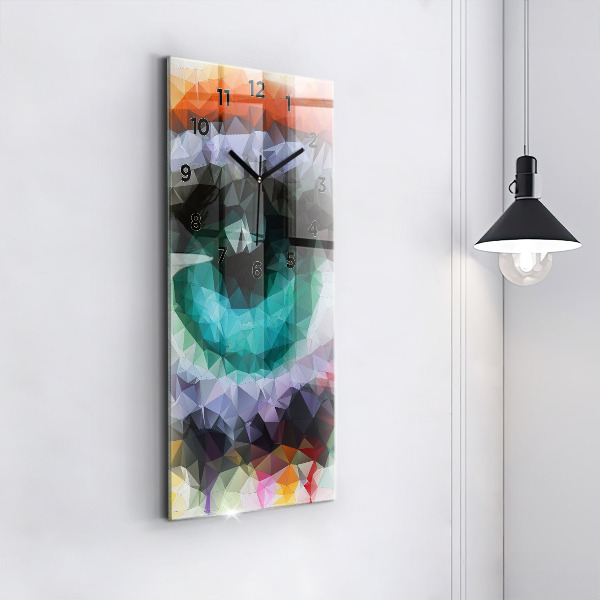 Modern vertical wall clock Colorful human eye
