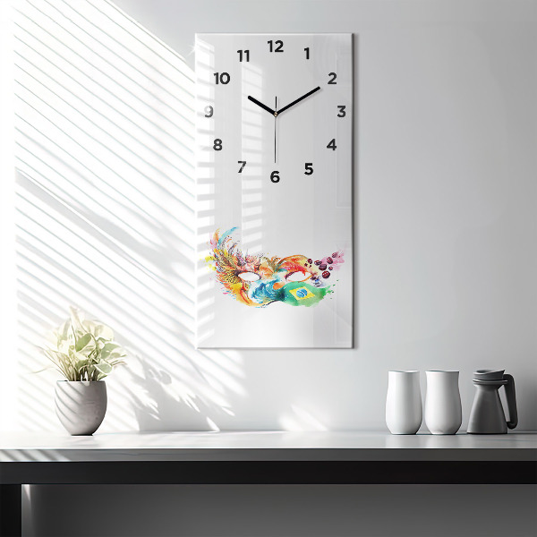 Modern vertical wall clock Culture - Brazilian flag