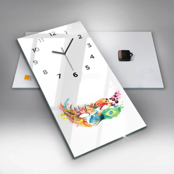 Modern vertical wall clock Culture - Brazilian flag