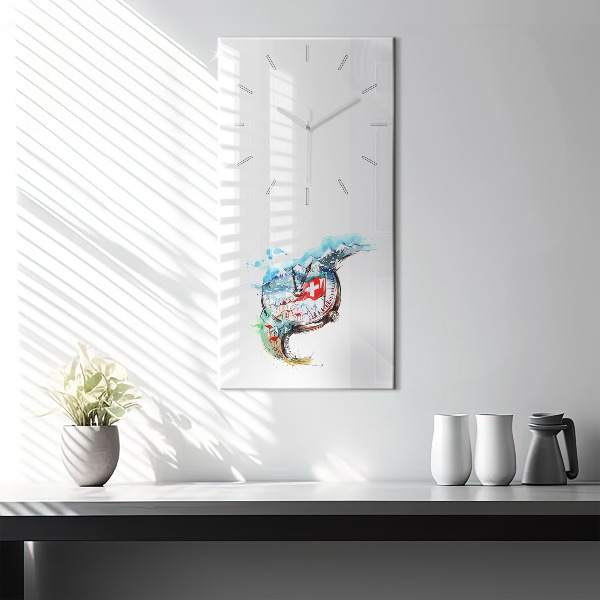 Modern vertical wall clock Swiss watch
