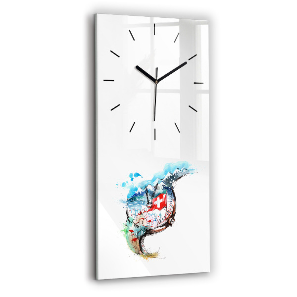 Modern vertical wall clock Swiss watch