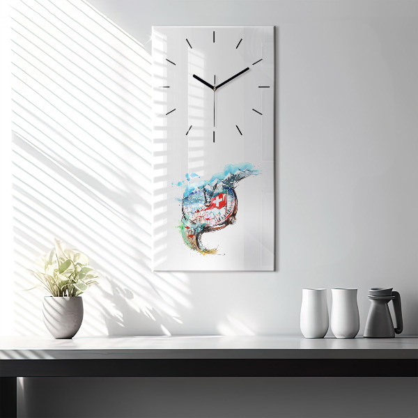 Modern vertical wall clock Swiss watch