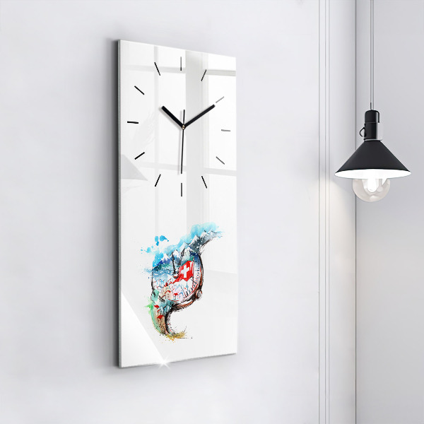Modern vertical wall clock Swiss watch