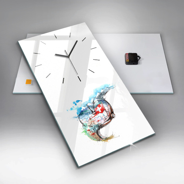Modern vertical wall clock Swiss watch