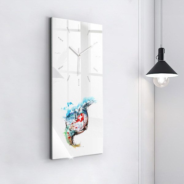 Modern vertical wall clock Swiss watch