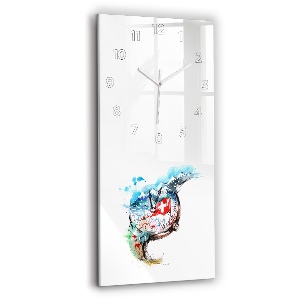 Modern vertical wall clock Swiss watch