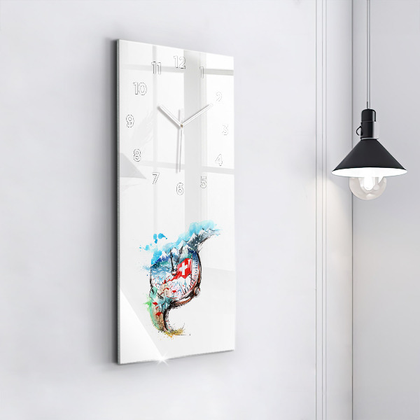 Modern vertical wall clock Swiss watch