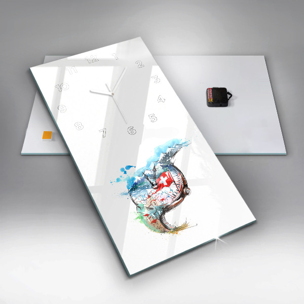 Modern vertical wall clock Swiss watch