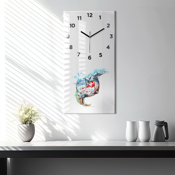 Modern vertical wall clock Swiss watch