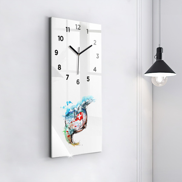 Modern vertical wall clock Swiss watch