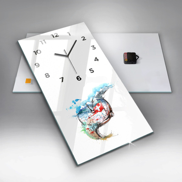 Modern vertical wall clock Swiss watch