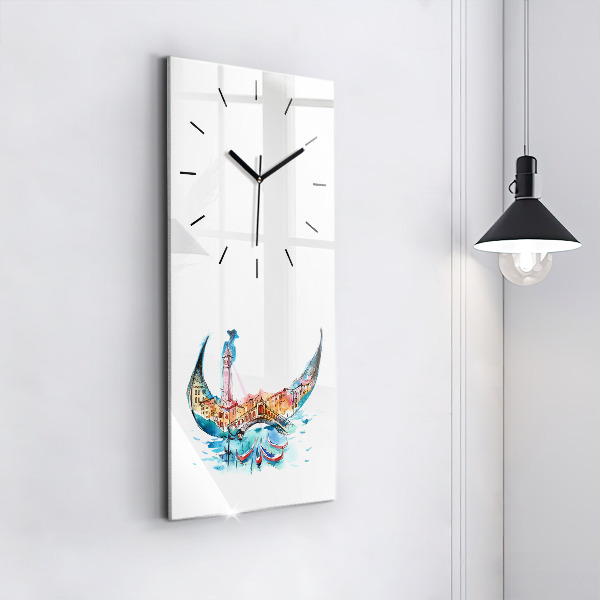 Modern vertical wall clock Italy - Venetian Gondola
