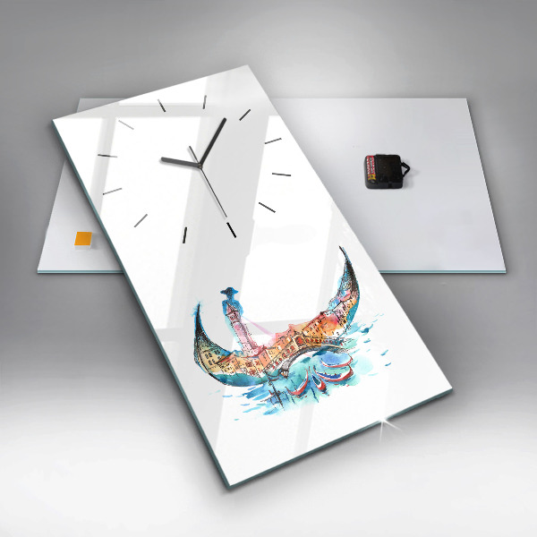 Modern vertical wall clock Italy - Venetian Gondola
