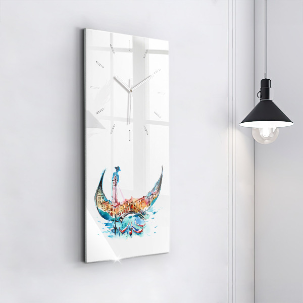 Modern vertical wall clock Italy - Venetian Gondola