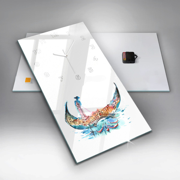 Modern vertical wall clock Italy - Venetian Gondola
