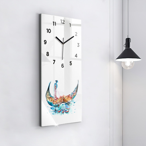Modern vertical wall clock Italy - Venetian Gondola