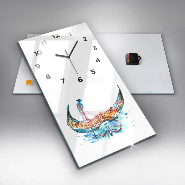 Modern vertical wall clock Italy - Venetian Gondola