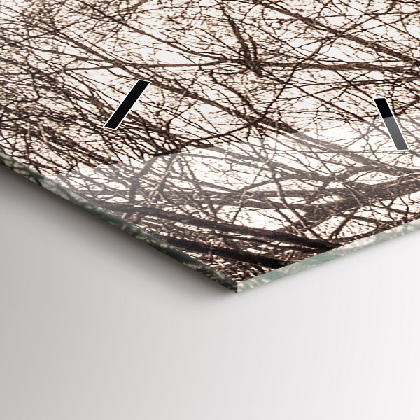 Modern vertical wall clock Forest path in sepia