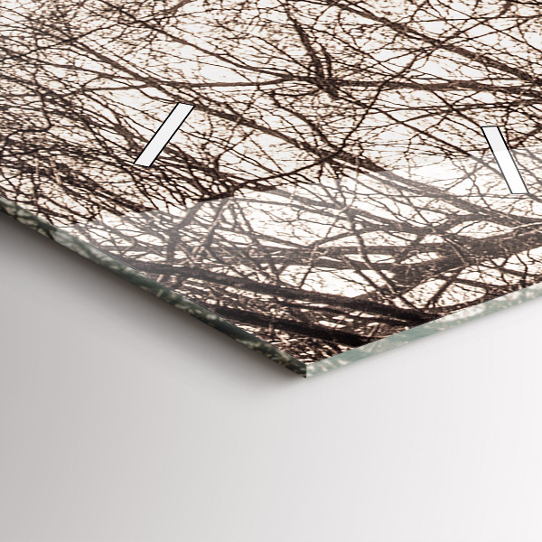 Modern vertical wall clock Forest path in sepia