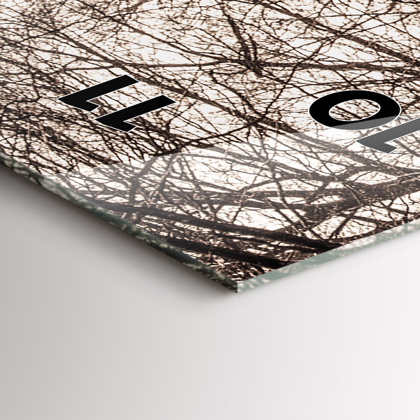 Modern vertical wall clock Forest path in sepia