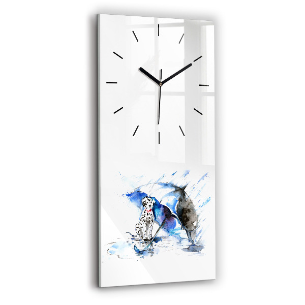 Modern vertical wall clock Dalmatian and Umbrella