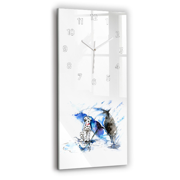 Modern vertical wall clock Dalmatian and Umbrella