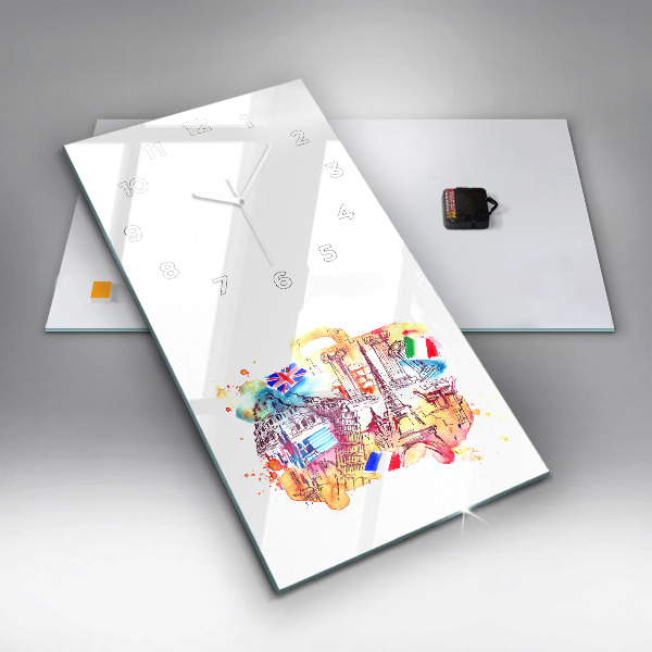 Modern vertical wall clock Attractive countries in the world