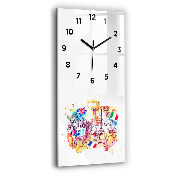 Modern vertical wall clock Attractive countries in the world