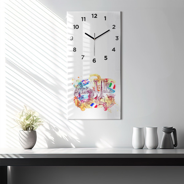 Modern vertical wall clock Attractive countries in the world