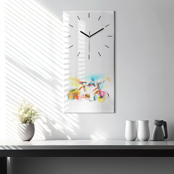 Modern vertical wall clock Painted bike